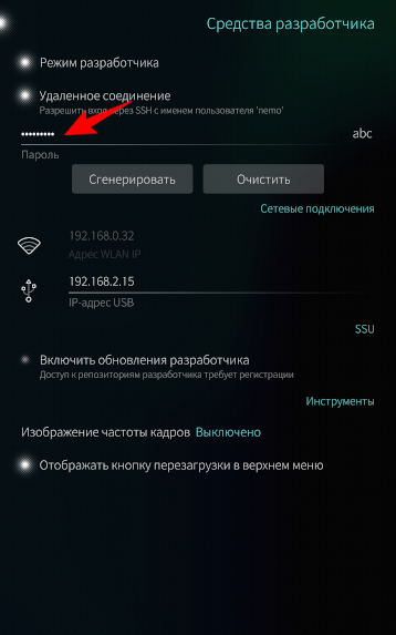 Пароль разработчика