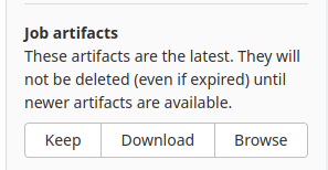 Job artifacts